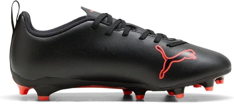 Ultra 6 Play FG/AG JR - Ténis de futebol, preto e vermelho, tamanho 4.5 do Reino Unido, Puma Black Puma Red, 4.5 UK