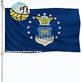 Us Air Force Military Flag 3x5 Outdoor Double Sided Embroidered US Airforce Flags Heavy Duty 340D Thick Polyester Material USAF Flag 3 x 5 Ft with 2 Metal Grommets 4 Rows of Stitching