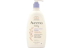 Aveeno Baby Calming Comfort Moisturizing Body Lotion with Relaxing Lavender & Vanilla Scents, Non-Greasy Baby Lotion, Nourishing Prebiotic Oatmeal, & No added parabens 12 fl. oz