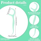 Hemiks 200 Pcs Dental Floss 2 in 1 Toothpick Sticks Green 7.5CM view 3