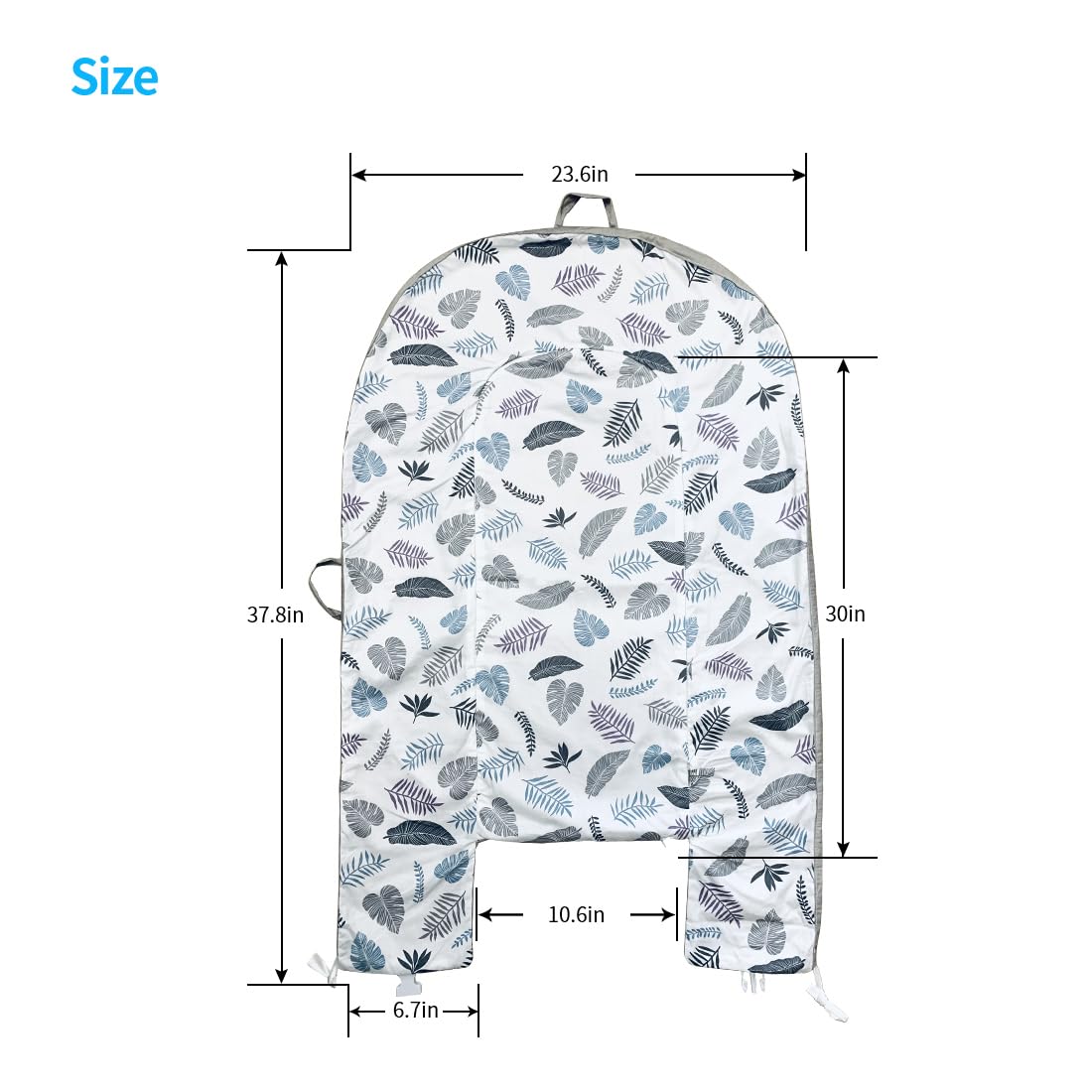 Baby Lounger Replaceable Cover Baby Nest Backup Cover 100% Cotton Breathable Machine Washable (Gray Leaves)