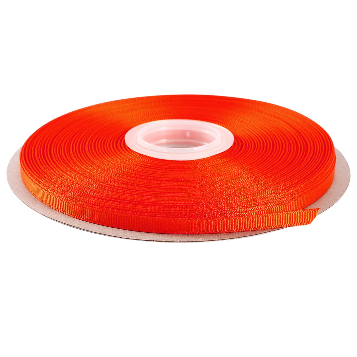 ITIsparkle 6mm Grosgrain Ribbon 45 Meters-Roll Set for Gift Wrapping Scrap Books Party Favor Hair Braids Baby Shower Decoration Cake Decoration Floral Arrangement Craft Supplies, Tarrid Orange Ribbon