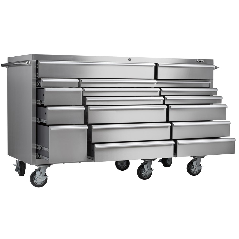 Viper Tool Storage Vp7218ss Pro 72 Inch 18 Drawer 304 Stainless