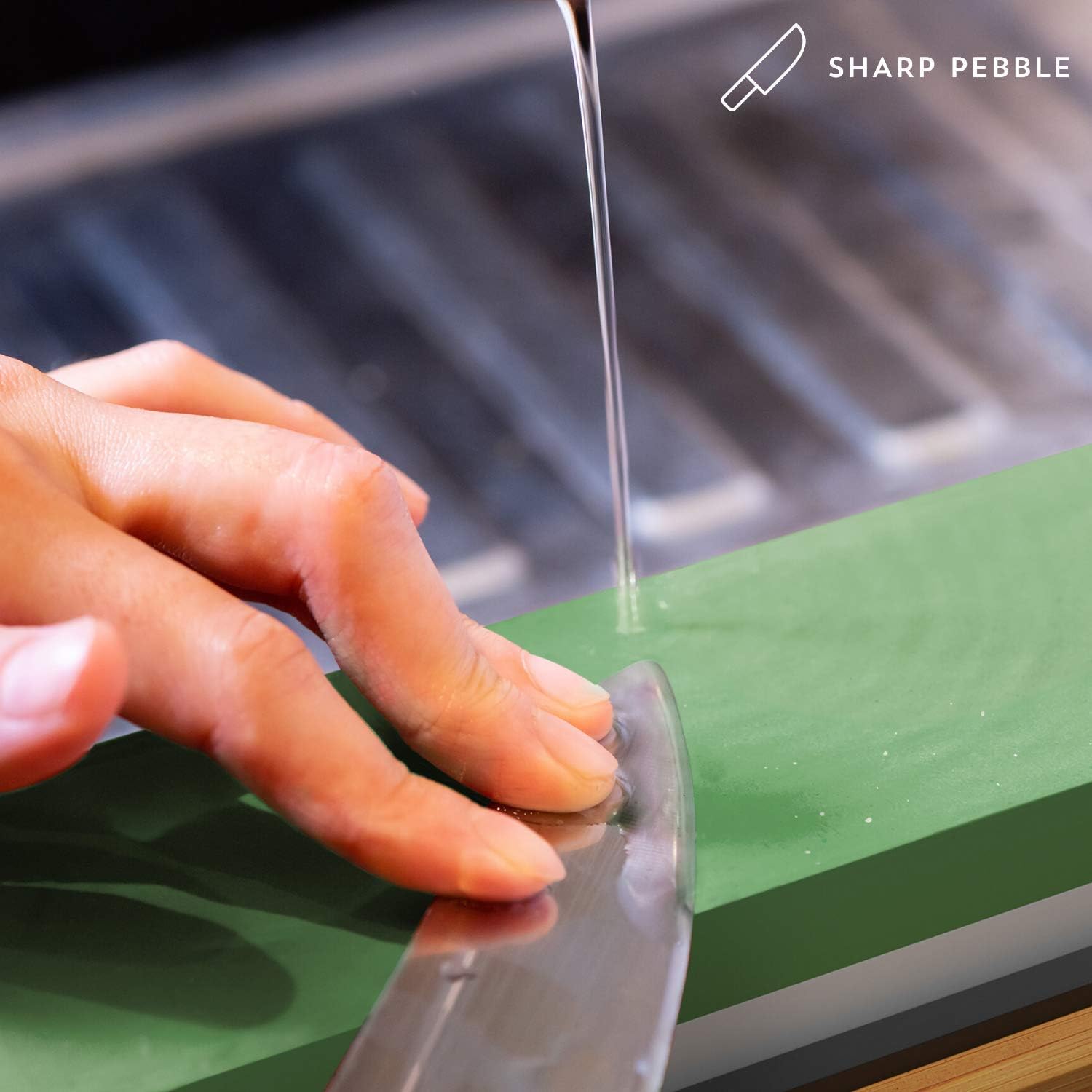 Sharp Pebble Premium Sharpening Stones 2 Side Grit 3000/8000 Whetstone - Kitchen Knife Sharpener Waterstone with Non-Slip Bamboo Base & Flattening Stone - - 