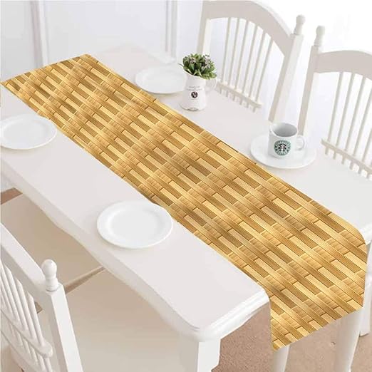 SHANNON Throw Bamboo Decor Table Runner Abstract Style Handcraft Kitchen Table