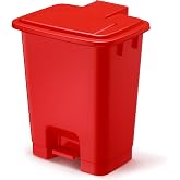Yiyiring 1 Pcs 5 Gallon Red Trash Can Biohazard Step on Hands-Free Waste | Bin with Odor Control Lid， Touchless Sanitary Use Hazardous Garbage Can， for Lab Dental Home Clinic Office Healthcare