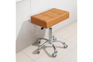 Kaleurrier Heavy Duty Stools with Wheels 400lb Backless Height Adjustable Stool - Rolling Stools Swivel Chair for Counter Bar Salon Office Home Kitchen Lab Clinic (Rolling Casters, Camel)