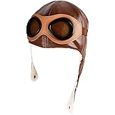 Wowlife Pilot Aviator Fleece Warm Hat Cap with Earmuffs for Kids Toddlers Brown