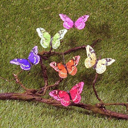Hanken 12 Realistic Assorted Artificial Butterflies with Attached Clip for Floral Accenting, Crafting and Displaying
