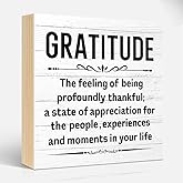 Msticey Gratitude 6x6 Inch Thank You Quote Wood Box Signs, Funny Office Wooden Plaque Desk Decor, Appreciation Gifts for Coworkers Leader Tutor Mentor Supervisor, Boss Day Gifts, Thank You Gifts