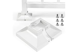 Epcee 1pcs Post 1.5" Aluminum Deck Post Base Cover, Post Skirt, Handrail, Stair, Porch, Deck Railing Base Brackets Covers (White)