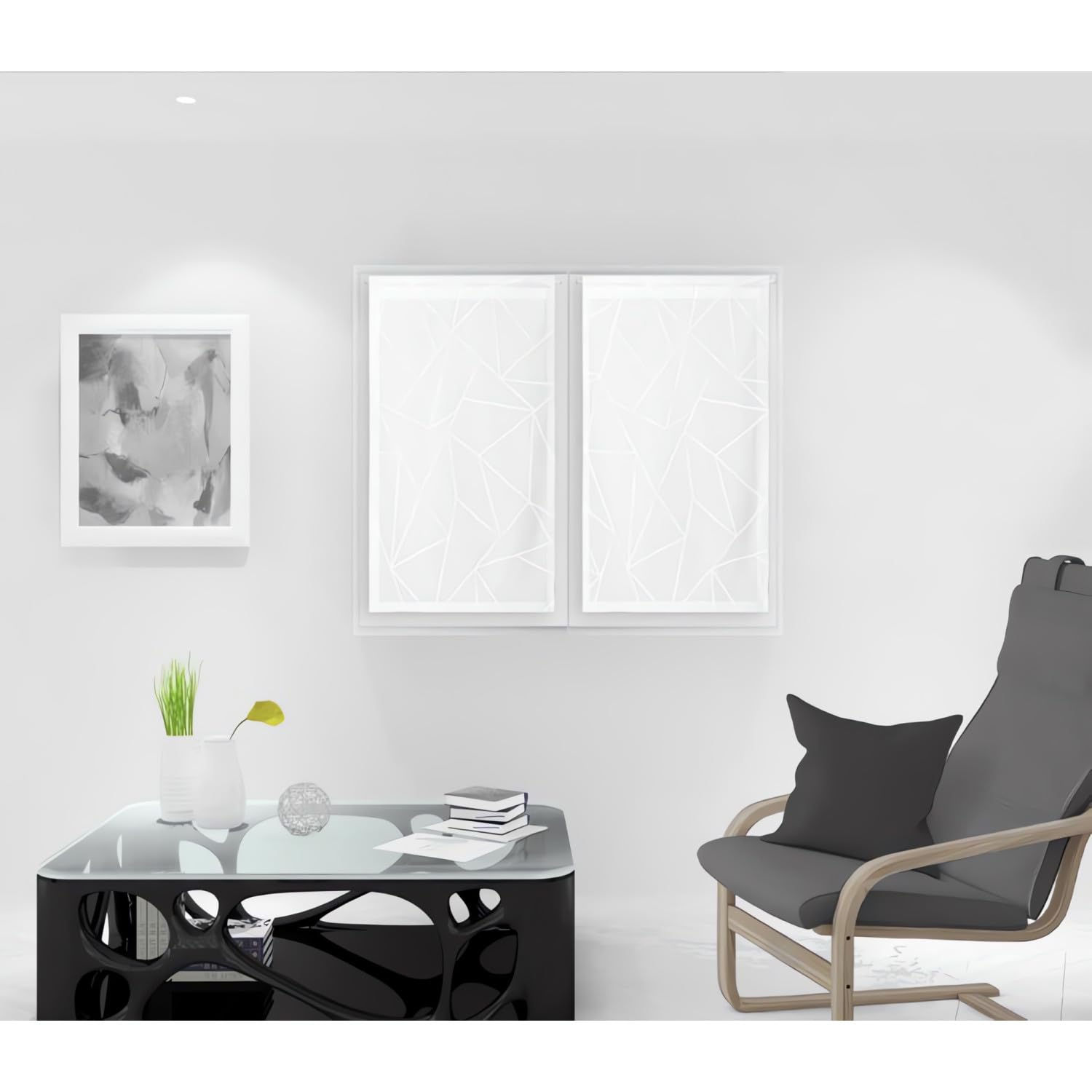 Soleil d'ocre Natacha Broken Vize, Sail, Polyester, White, 45 x 90 cm