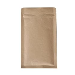 100/Pack Flat-Style Kraft Paper/Foil Zip Top