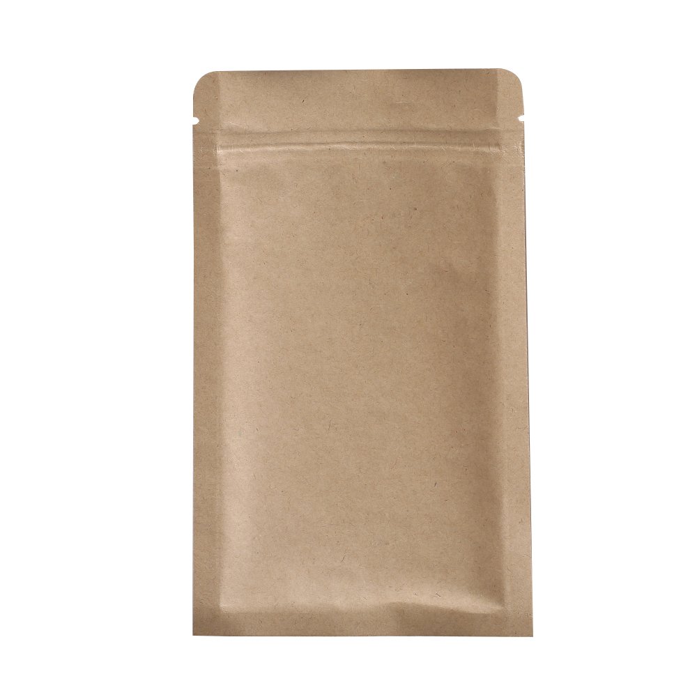 100/Pack Flat-Style Kraft Paper/Foil Zip Top