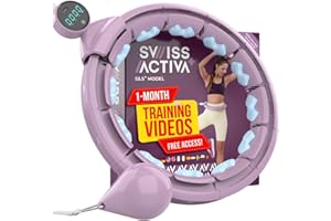 Swiss Activa+ Infinity Hoop Smart Weighted Hula Hoop - Smart Hula Hoop Fit- Exercise Hoola Hoop Exercise Equipment- Adult Hula Hoops for Exercise- Hula Hoops for Women Weight Loss