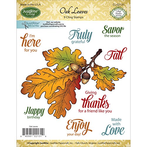 Buy Justrite Papercraft 3.5 by 4Inch Cling Stamp Set, Mini, Oak Leaves
