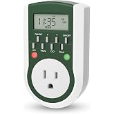 BN-LINK Indoor Astronomical Timer, 7-Day Digital Programmable Plug-in Timer | 18 Programs Setup, Sunrise Sunset Auto On/Off, Dual Grounded Outlets, Random Mode for Christmas Holiday Lights, Yard, Garden