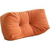Kajoeiae Back Pillow for Chair, Lumbar Support Pillow for Office Chair Lower Back Pain Relief Soft Cushion Car Bed Couch Sitting High Elasticity (Orange, 35cm*16cm*20cm)