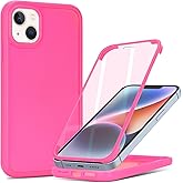 CoozCase for iPhone 14 Case with Built-in Screen Protector & Full Body Protective,for Apple iPhone 13 Phone Cases for Men Women Girl-Rose Red