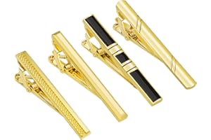 TAIGRAMA Tie Clip for Men Set, Gold Tie Bar and Tie Pin Clip for Regular Ties, Unique Mens Tie Clip Tie Clasp Suitable for Wedding Anniversary Business Professional and Best Gifts