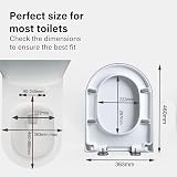 Vivo Technologies D Shape Soft Close Quick Release Toilet Seat Top Fix White view 3