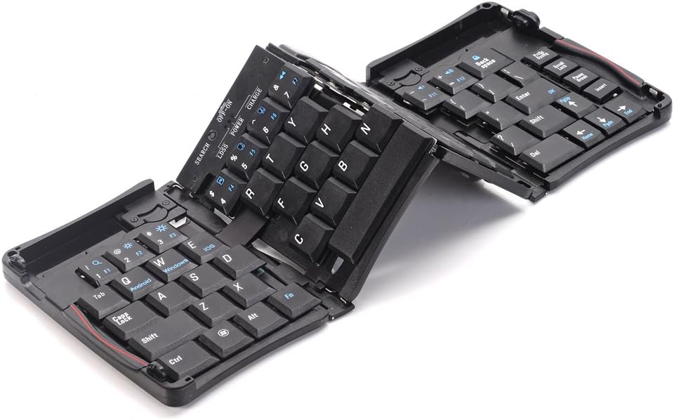 GEYES Folding Foldable Wireless Bluetooth Keyboard Extra long Standby for iOS,Android,other Smartphones, Windows,PC,Tablets Black