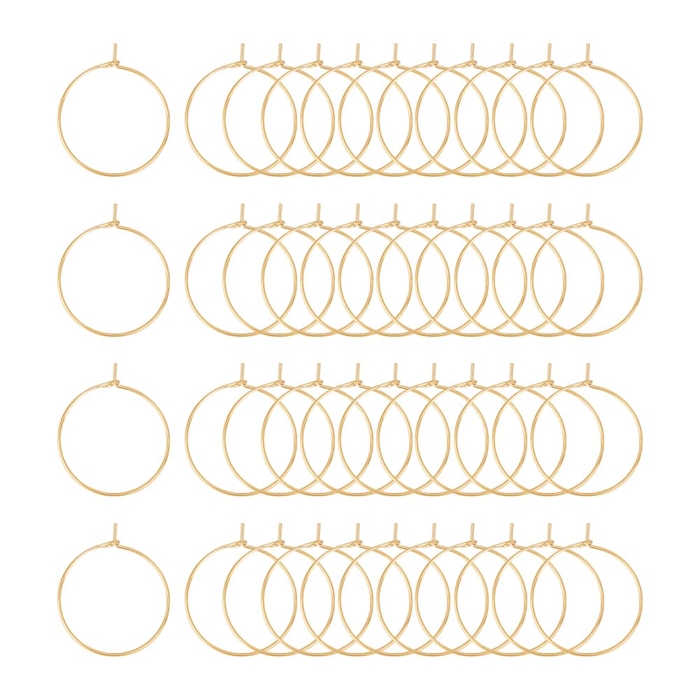 UNICRAFTALE 100pcs 316L Stainless Steel Hoop Earring Findings Golden Wine Glass Charms Findings O Pattern Hoop Earrings for DIY Earring Jewelry Making 25x0.8mm