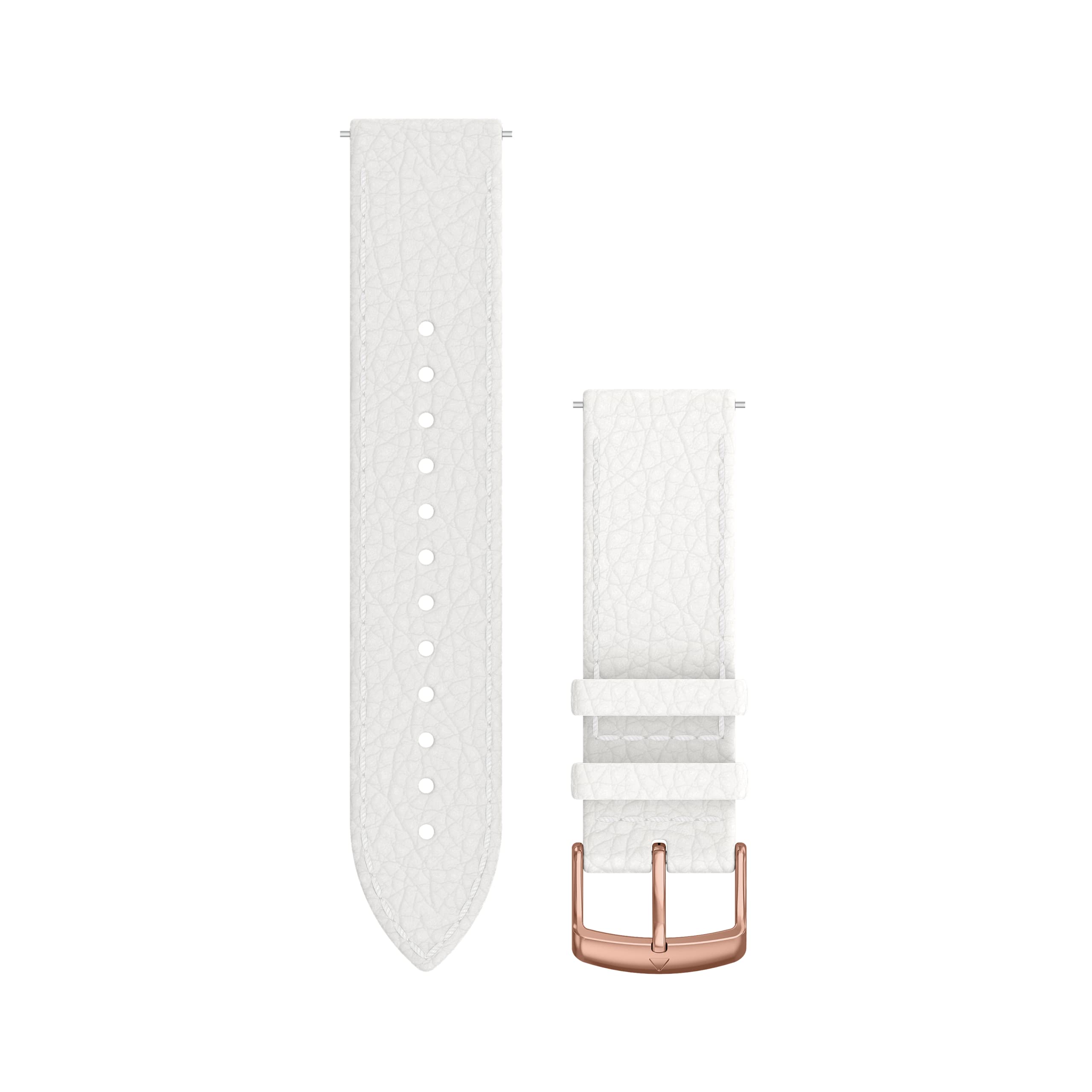 Garmin Quick Release Band, 20mm, White Italian Leather with 18K Rose Gold PVD Hardware,010-12691-0B
