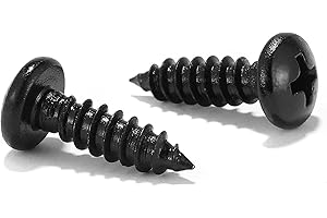 #4 x 5/8" Wood Screw 100Pcs 18-8 (304) Stainless Steel Pan Head Fast Self Tapping Drywall Screws Black Oxide by SG TZH