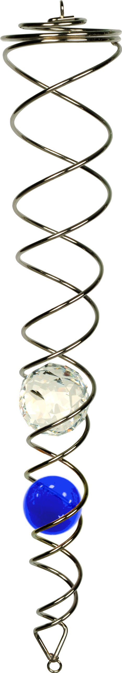 NATURE´S MELODY Crystal Swirl Wind Chime Silver Blue and Clear Crystal Ball