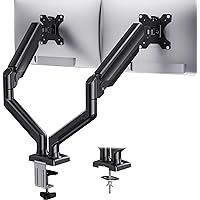 HUANUO Dual Monitor Mount for 2 Monitors up to 32 inches, Each Arm Holds Max 22lbs, Dual Monitor Stand with Advanced System, 