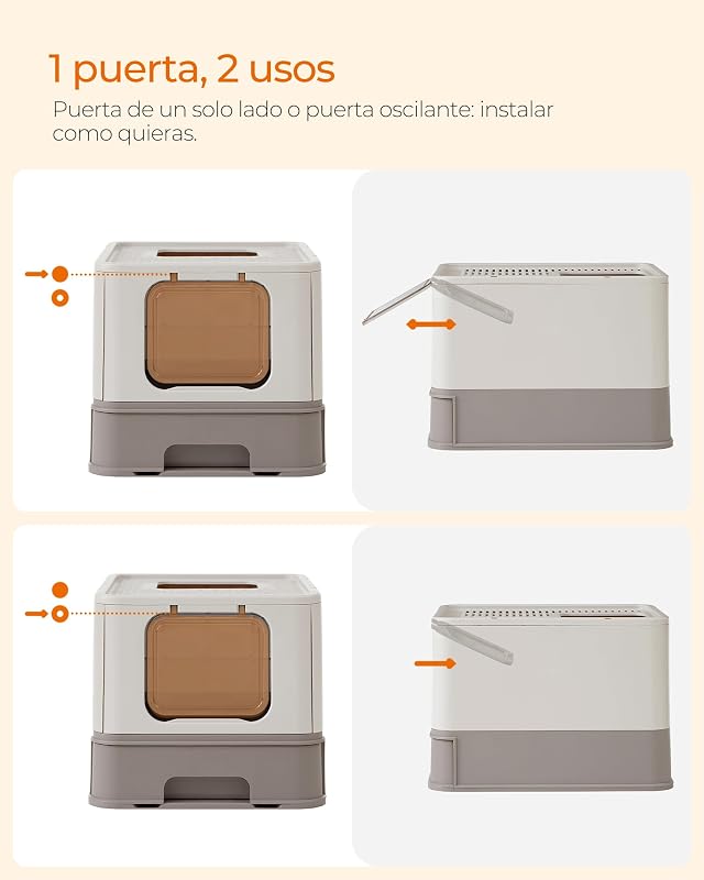Arenero para Gatos, con Bandeja Extraíble, Carga de 15 kg