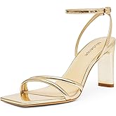 Modatope Womens Sandals Square Open Toe Chunky High Heels Strappy Ankle Strap Sandals Comfort Dress Party Shoes