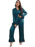 Verdusa Women's Satin Notch Collar Blouse and