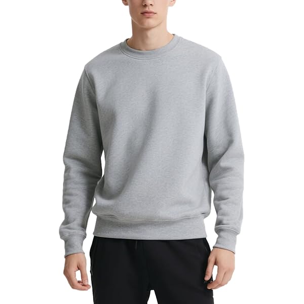 トップス Ovy Fabric Basic Crew Neck Sweat Size L Mens Fleece 1/4 Zip Sweatshirts Long Sleeve Pullover Casual