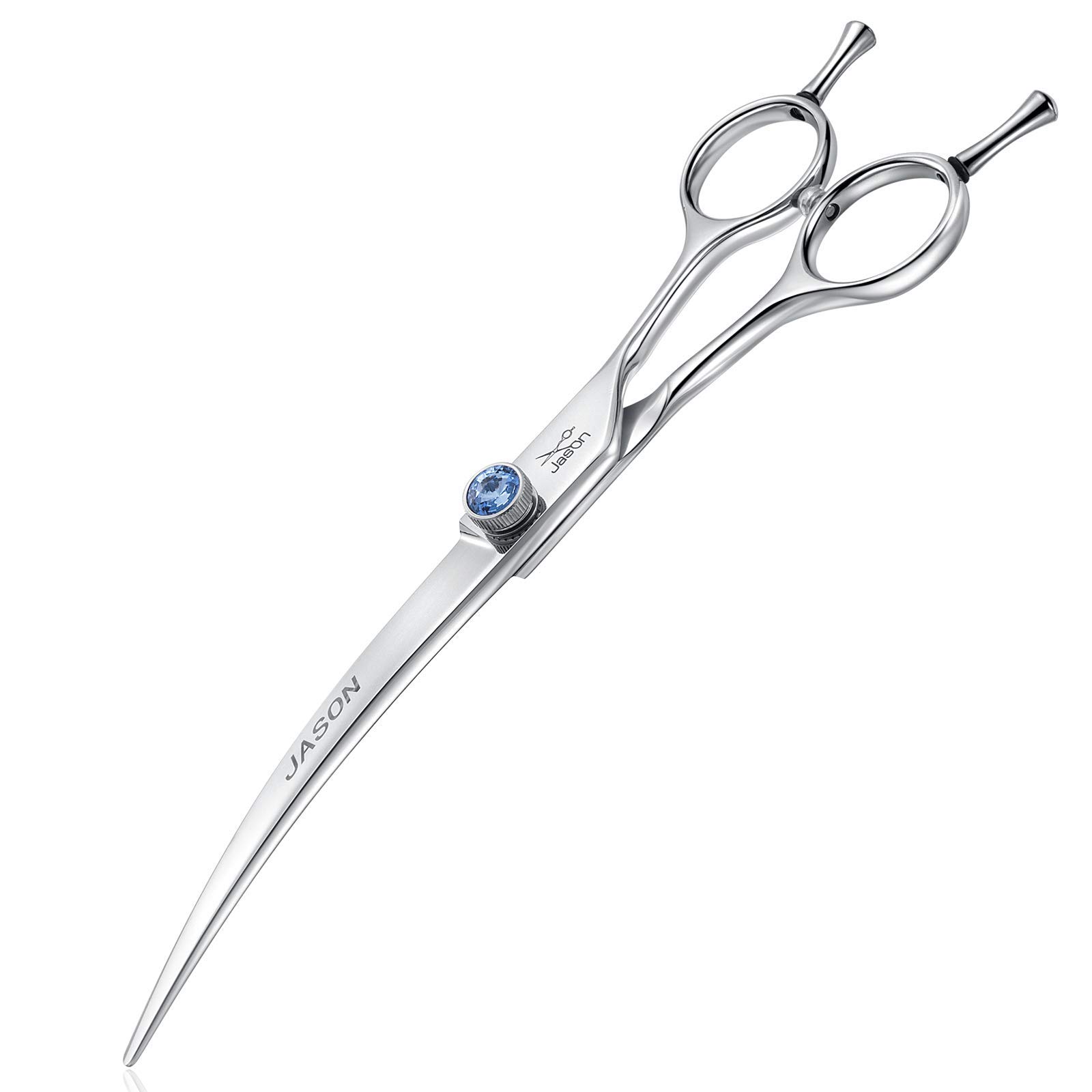 JASON 7" Curved Dog Grooming Scissors - Trimming Shears for Right Handed Pets Groomers or Cat Owner