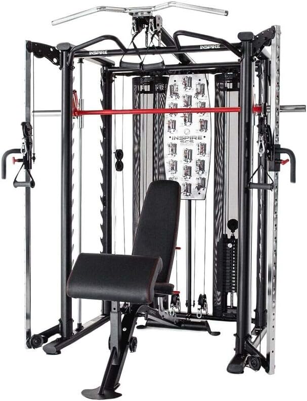 Inspire Fitness SCS Smith System/Cage System/Functional Trainer (All in One Gym) (Inspire SCS System (with Bench))