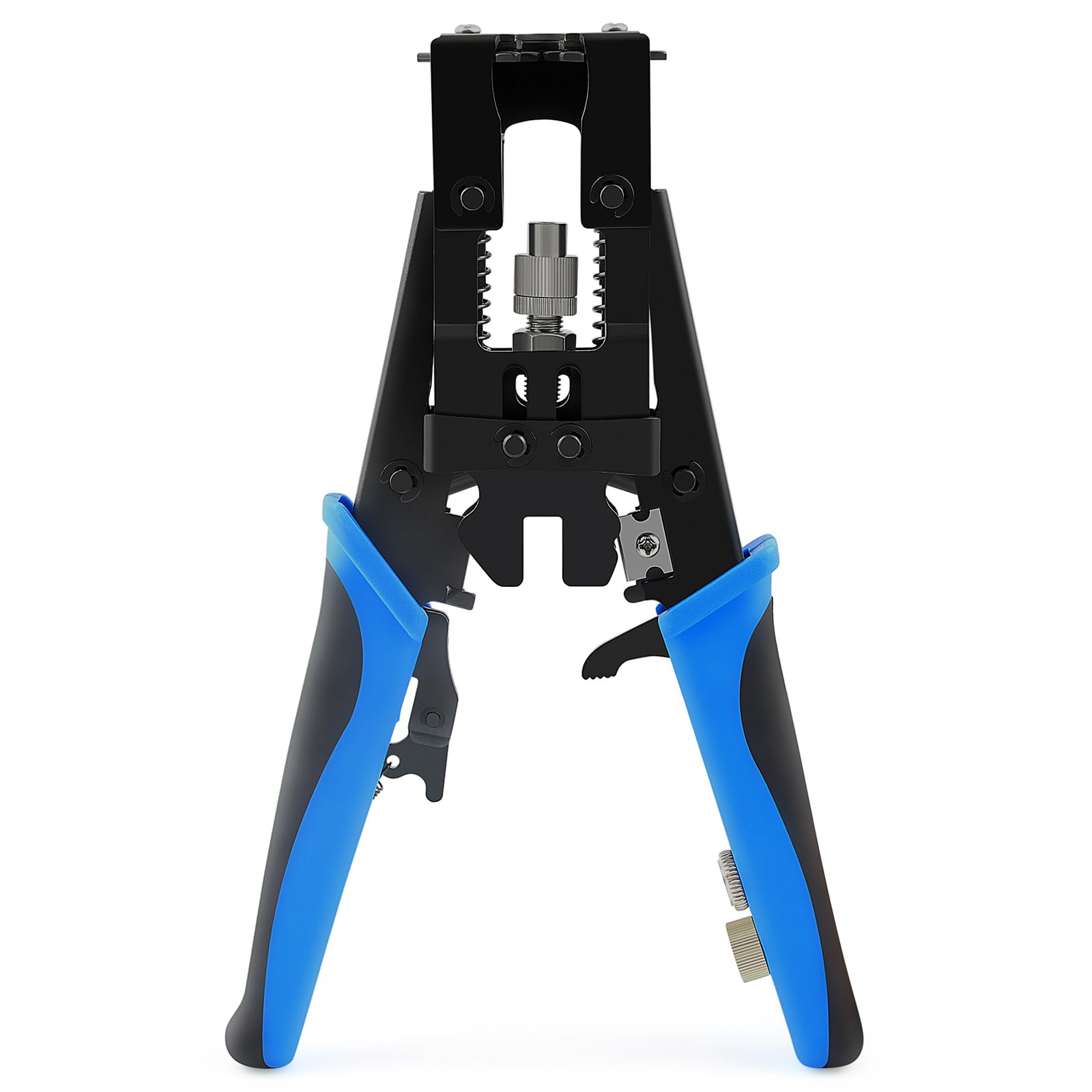 Shahe 3 in 1 Coax Cable Crimper with Wire Cutters, Multifunctional Compression Adjustable Tool for F BNC RCA, RG58 RG59 RG6