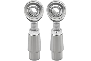 CADUFUELLY 3/8 x 3/8-24 Heim Joints Panhard Bar Kit, Heim Joints Rod End Kit with Tube Adapters and Jam Nuts, Used in Clutches Brakes Steering Linkages (2 Pcs)