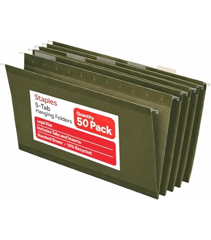 Amazon.com : Staples Hanging File Folders, Legal Size, Straight