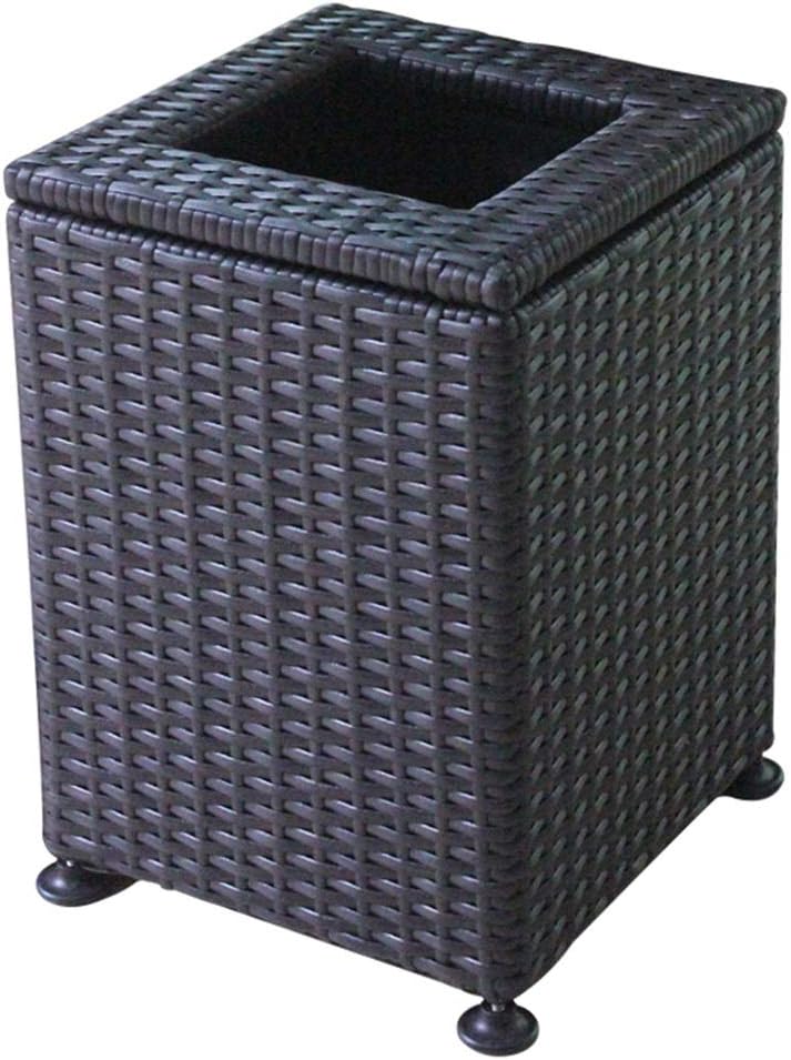 Plastic Rattan Garbage Bin, Outdoor Square Trash Can, Large Garbage Storage Box GBYGDQ (Size : 31.5×31.5×45cm)