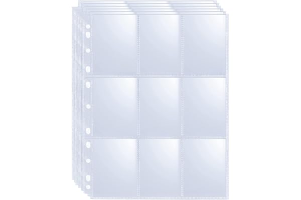 360 Pockets Trading Card Sleeves - Double-Sided 9 Pocket Page Protector, Ultra-Clear Card Sheets for 3 Ring Binder, Sleeves f