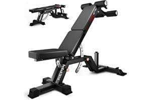 KEPPI FITNESS KeppiFitness Weight Bench, Workout Bench for Home Gym with 1600LBS Capacity, Gym Bench for Bench Press Strength Training, Adjustable Incline Flat Decline Sit Up Bench Exercise at Home - Bench4000 Ultra