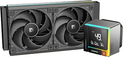 ENERGLO 240 Dissipatore Liquido 240mm: AIO 240mm con Schermo LCD a Segmenti - Raffreddamento Liquido PC con Due Ventole PWM FDB & Pompa 2500-3400 PWM, Intel LGA1851/1700/1200/115X AMD AM5/AM4
