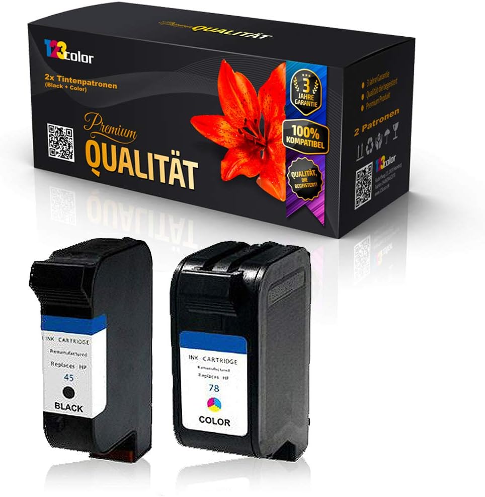 123Color Ink Cartridges Value Set (All Colours) for HP SA308AE HP45 HP78 Deskjet 935C Deskjet 950C DeskJet 952C DeskJet 959C DESKJET 960C