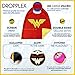 Dropplex Superhero Costumes for Kids - 4 Capes and Masks - Glow Wonder Woman Logo Toys for Boys and Girls - Birthday Gifts and Party Supplies for Kids