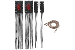 Qiilu 2pcs Universal Motorcycle Lever Covers Handlebar Tassel 15'' Fringe Grip Cover Heavy Duty Black