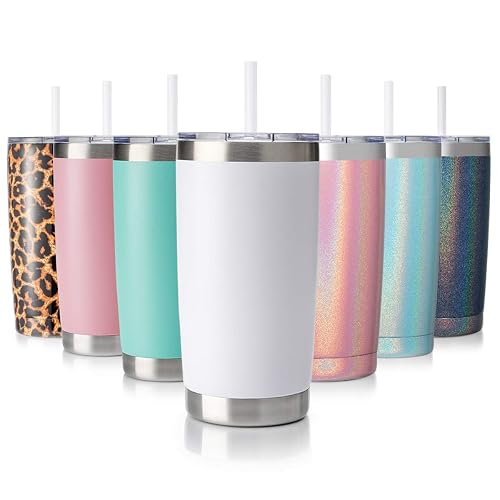 CIVAGO 20oz Tumbler with Lid and Straw, Stainless Steel Vacuum ...
