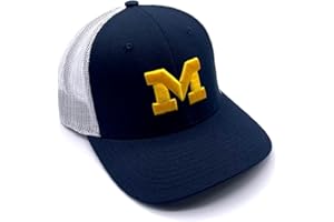 C5 SPORTS Officially Licensed Michigan University Blue Mesh Trucker Hat Adjustable Classic Team Logo Cap