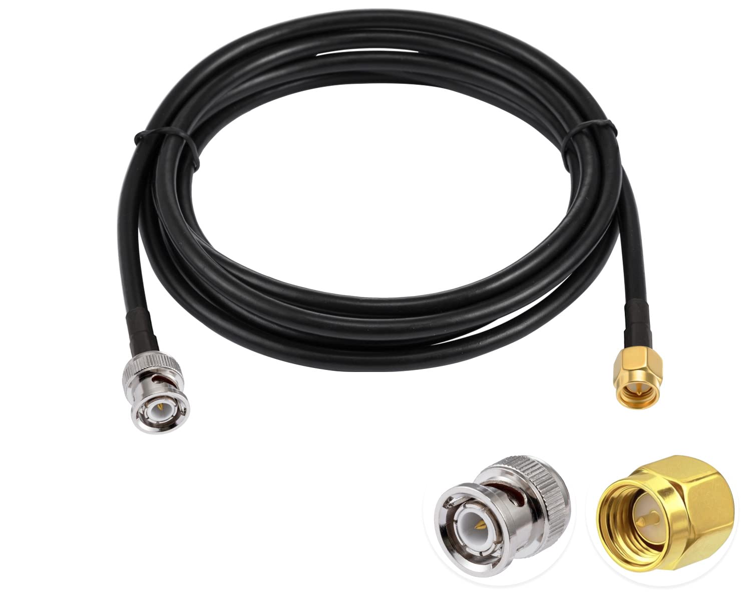 Vecys SMA Male to BNC Male RF Coaxial Cable 50ohm SMA to BNC RG58 Jumper Cable 10ft/3m for Antennas Ham radio Wireless LAN Devices Wi-Fi Radios